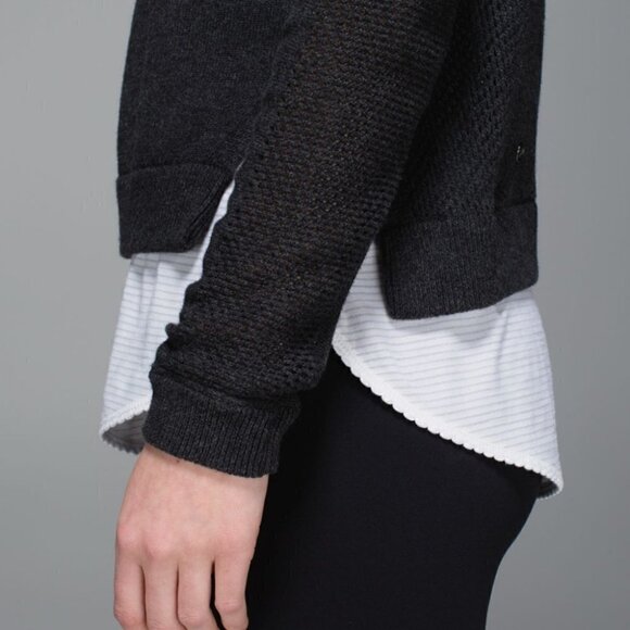 Lululemon | Bhakti Life Mesh Back Sweater in Dark Heather Grey - Picture 2 of 9